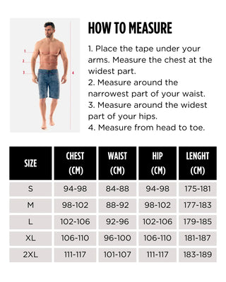 Jobe WETSUITS_SIZE_CHART