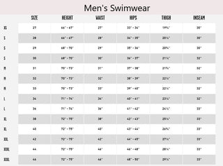 VolcomMen_Swimwear size chart