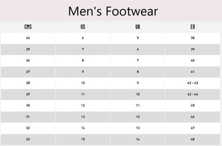 Volcom Men_ Footwear size chart