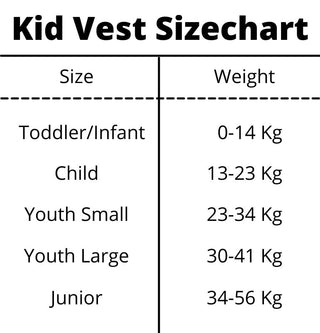 Kid_Vest_Size chart